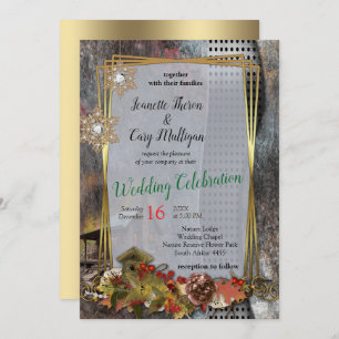 Rustic Family Stone Cabin Invitation