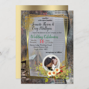 Rustic Family Stone Cabin Invitation