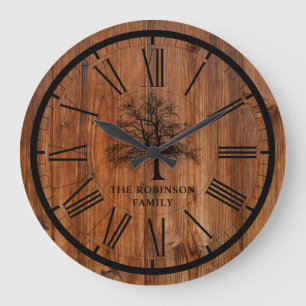 Rustic Family Tree   Country Large Clock