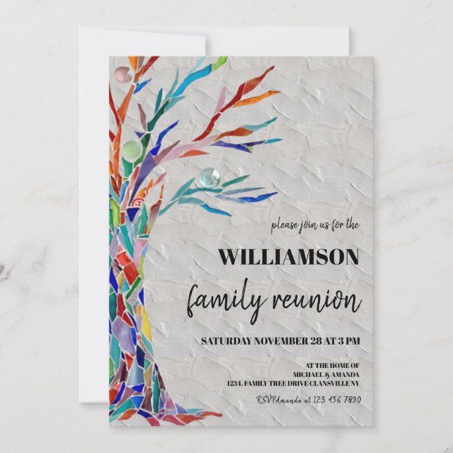 Rustic Family Tree Family Reunion Invitation (Front)
