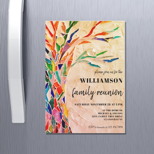 Rustic Family Tree Family Reunion  Magnetic Invitation