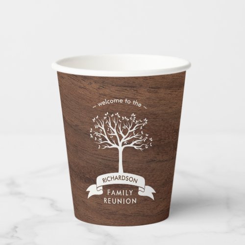 Rustic Family Tree  Family Reunion Paper Cups