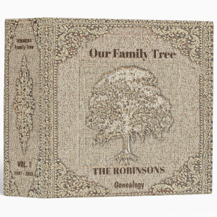 Rustic Family Tree Genealogy Album 3 Ring Binder