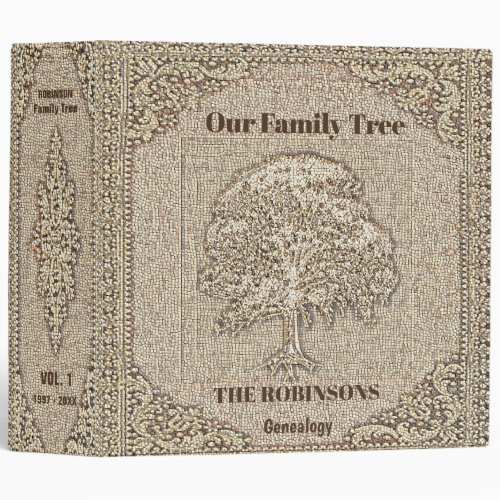 Rustic Family Tree Genealogy Album 3 Ring Binder