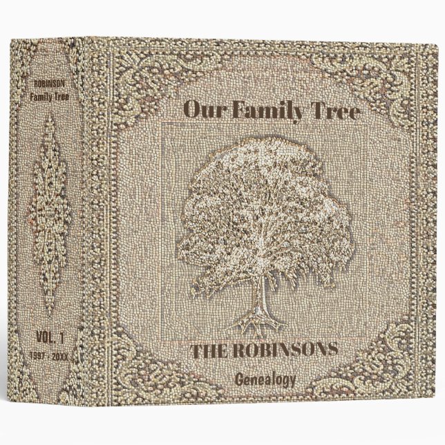 Rustic Family Tree Genealogy Album 3 Ring Binder (Front/Spine)