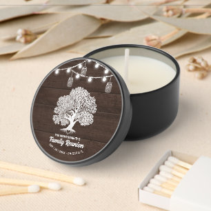 Rustic Family Tree String Lights Reunion Mini Candle Favors