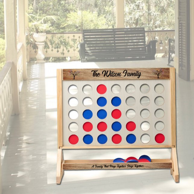 Rustic Family Tree Wood Tone Personalized Fast Four (Creator Uploaded)