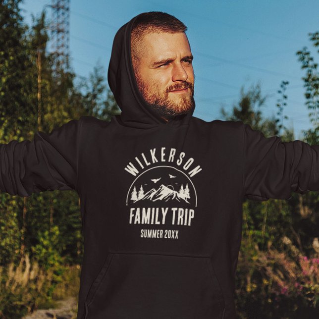 Rustic Family Trip Cabin Woods Retro Hoodie (Creator Uploaded)