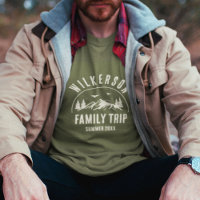 Rustic Family Trip Cabin Woods Retro