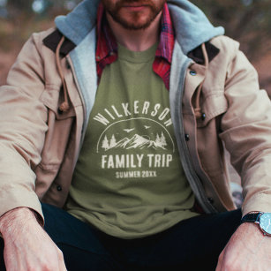 Rustic Family Trip Cabin Woods Retro T-Shirt