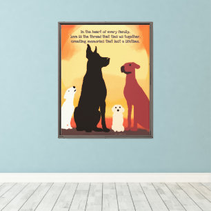 Rustic Family with Full of Love and Emotions Dog Canvas Print