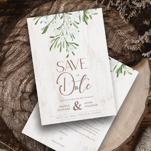 Wood Background Save the Date Cards & Invitation Templates | Zazzle