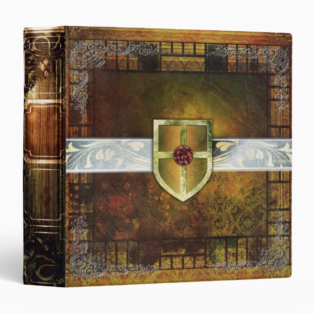 Rustic Fantasy Ancient Tome Magic Book 3 Ring Binder (Front/Spine)