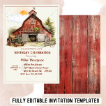 Rustic Farm 50th Birthday Tractor Party   Invitation<br><div class="desc">Celebrate a milestone with rustic charm using this Rustic Farm 50th Birthday Tractor Party Invitation. Featuring a classic tractor design against a weathered wood backdrop, this invitation sets the perfect tone for a countryside-inspired gathering. With earthy tones, farm details, and customizable text, it’s ideal for honoring a loved one’s golden...</div>