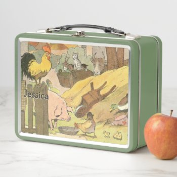 Rustic Farm Animals Metal Lunch Box by kidslife at Zazzle