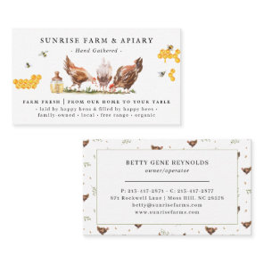 Rustic Farm & Apiary | Free Range Eggs & Honey Business Card