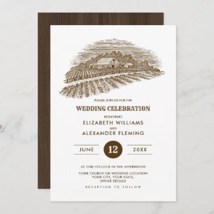 Rustic Farm Barn Wood Wedding Invitations