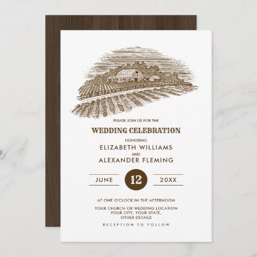 Rustic  Farm  Barn Wood Wedding Invitations