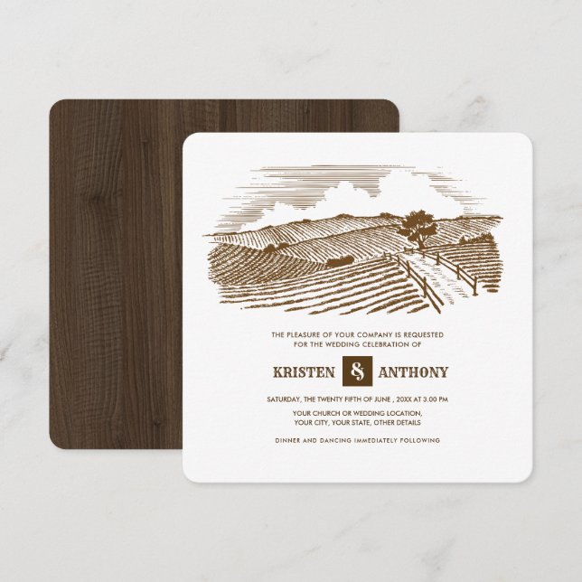 Rustic | Farm | Barn Wood Wedding Invitations (Front/Back)