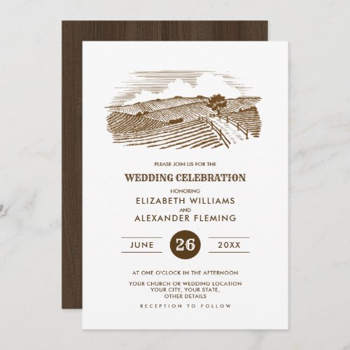 Rustic  Farm  Barn Wood Wedding Invitations