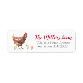 Rustic Farm Chicken Return Address Label