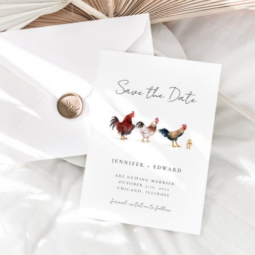 Rustic Farm Chicken Wedding Save The Date