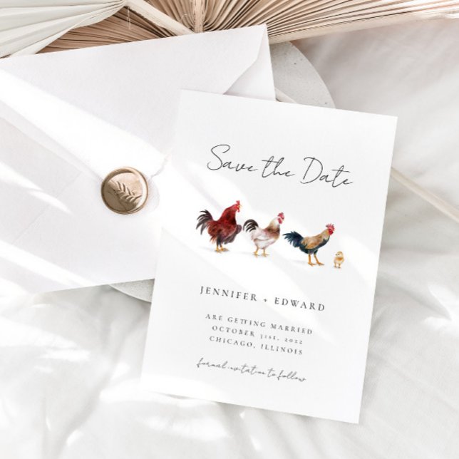 Rustic Farm Chicken Wedding Save The Date (Creator Uploaded)
