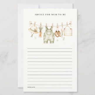 Rustic Farm Clothesline Advice For Mum Baby Shower