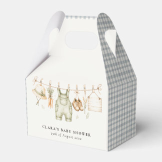 Rustic Farm Clothesline Watercolor Baby Shower Favor Boxes