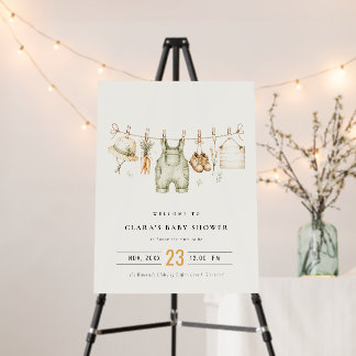 Rustic Farm Clothesline Welcome Baby Shower Foam Board