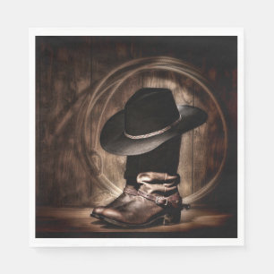 rustic farm cowboy boots western birthday party napkins