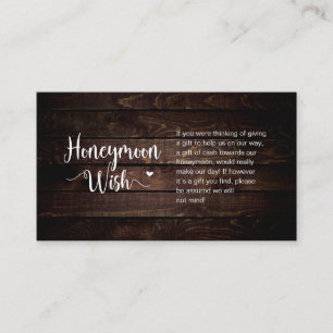 Rustic Farm Dark Wood, Honeymoon Wish Enclosure Card