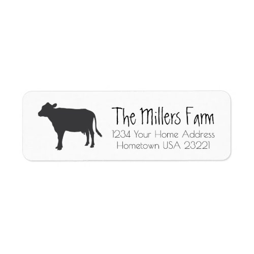 Rustic Farm Diary Cow Return Address label