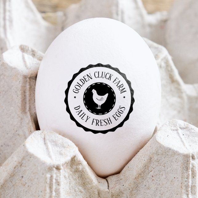 Rustic Farm Eggs Chicken Business Rubber Stamp (Creator Uploaded)