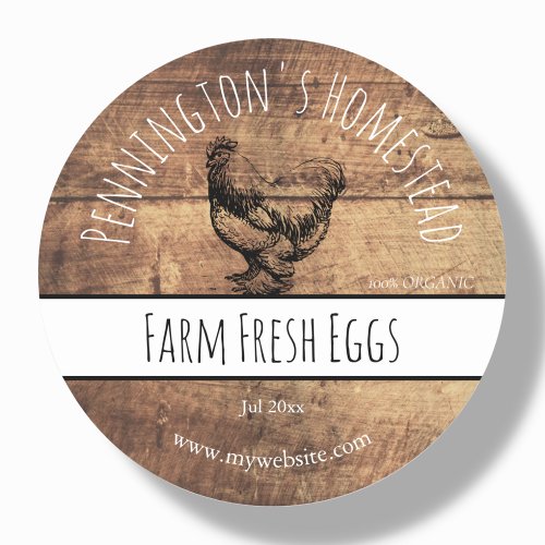 Rustic  Farm Fresh Egg Labels