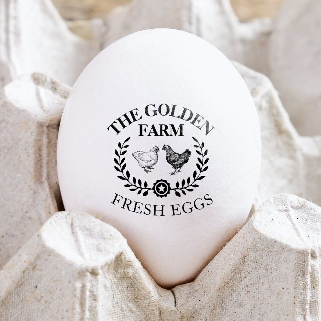 Rustic Farm Fresh Eggs Business Rubber Stamp (Creator Uploaded)