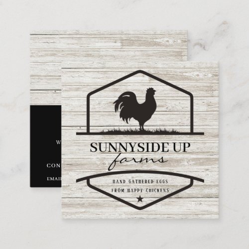 Rustic Farm Fresh Eggs Wood  Square Business Card