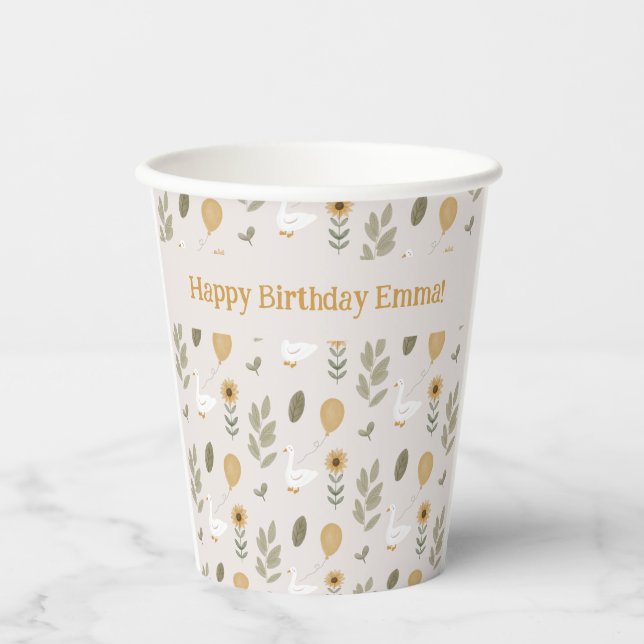 Rustic Farm Gender Neutral Birthday Paper Cups (Front)