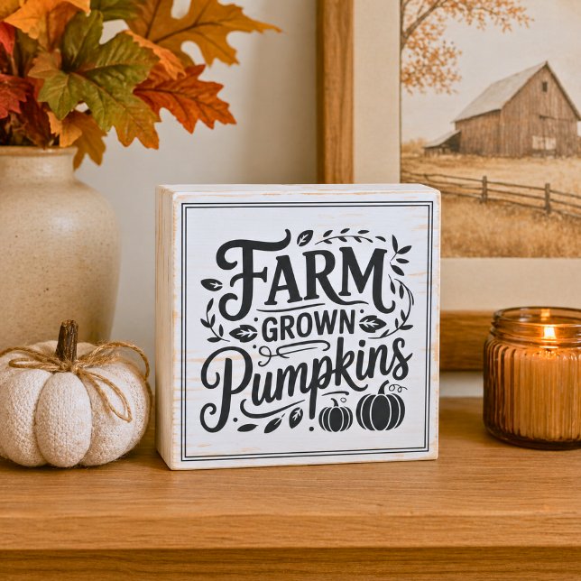 Rustic Farm Grown Pumpkins  Wooden Box Sign (Creator Uploaded)