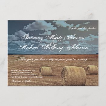 Rustic Farm Hay Field Country Wedding Invitations by CountryWeddings at Zazzle