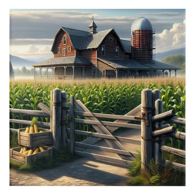 Rustic Farm House with a Cornfield Ai Art (Front)