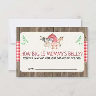 Rustic Farm How Big Is Mommy's Belly Card