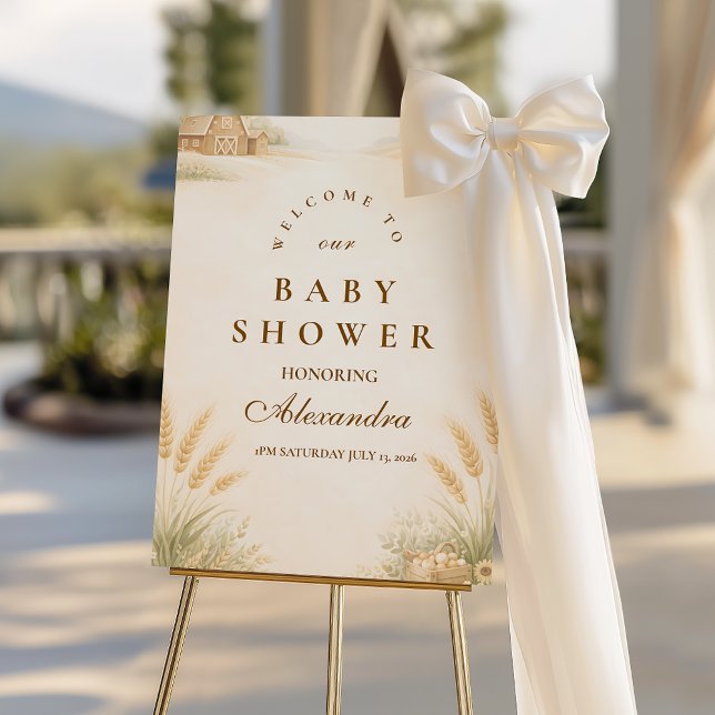 Rustic Farm Meadow Baby Shower Foam Board (Creator Uploaded)