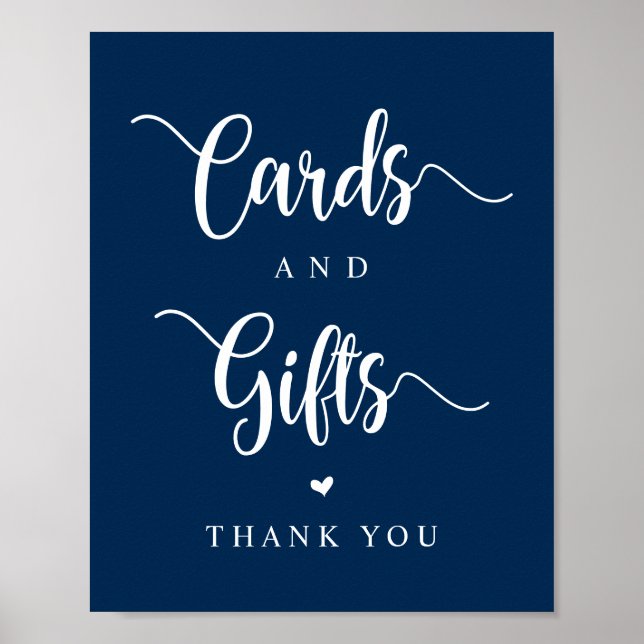 Rustic Farm,  Navy Blue, Wedding Cards and Gifts Poster (Front)