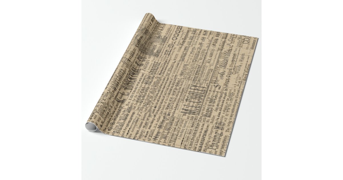Rustic Farm Newspaper Wrapping Paper Zazzle