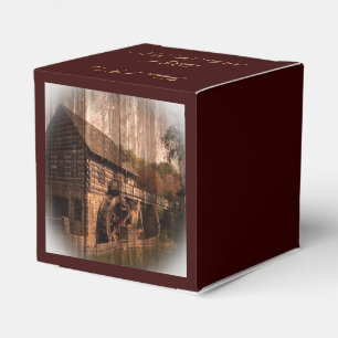 rustic farm old barn country mill wedding favor boxes