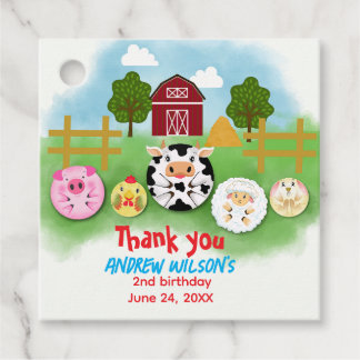 Rustic Farm Party Animals Balls Ready to Play Ball Favor Tags