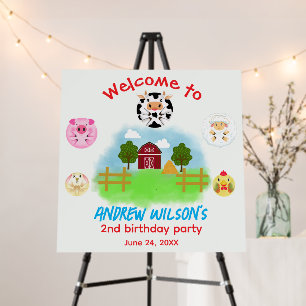 Rustic Farm Party Animals Ready to Play Balls Foam Board