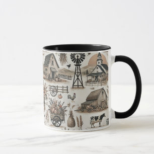 Rustic Farm Scene Mug