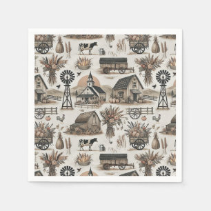 Rustic Farm Scene Napkins
